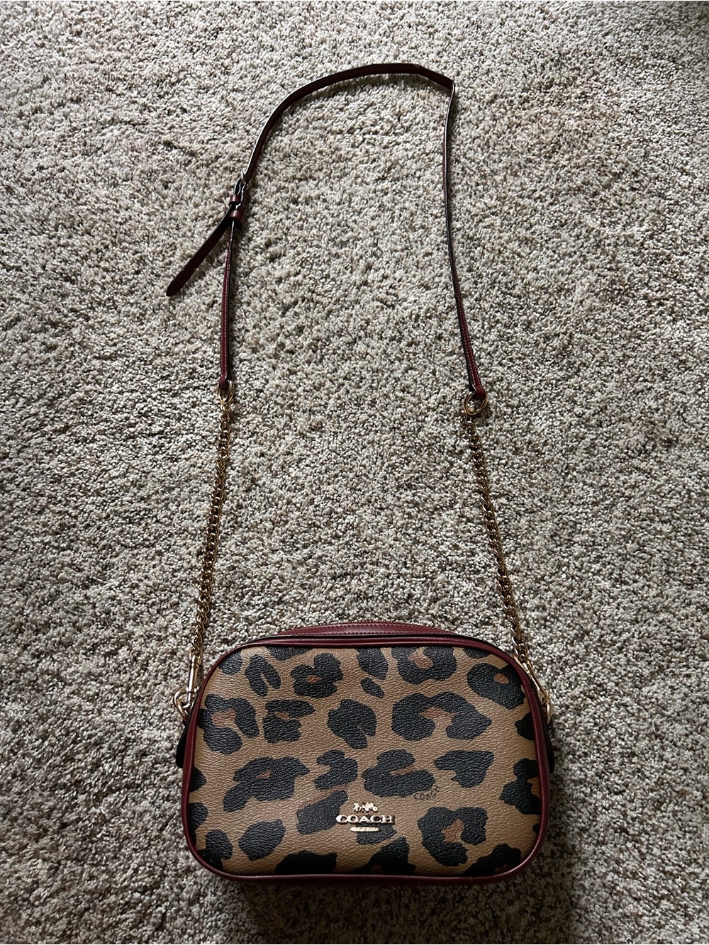 Coach Leopard Print Isla Crossbody Purse